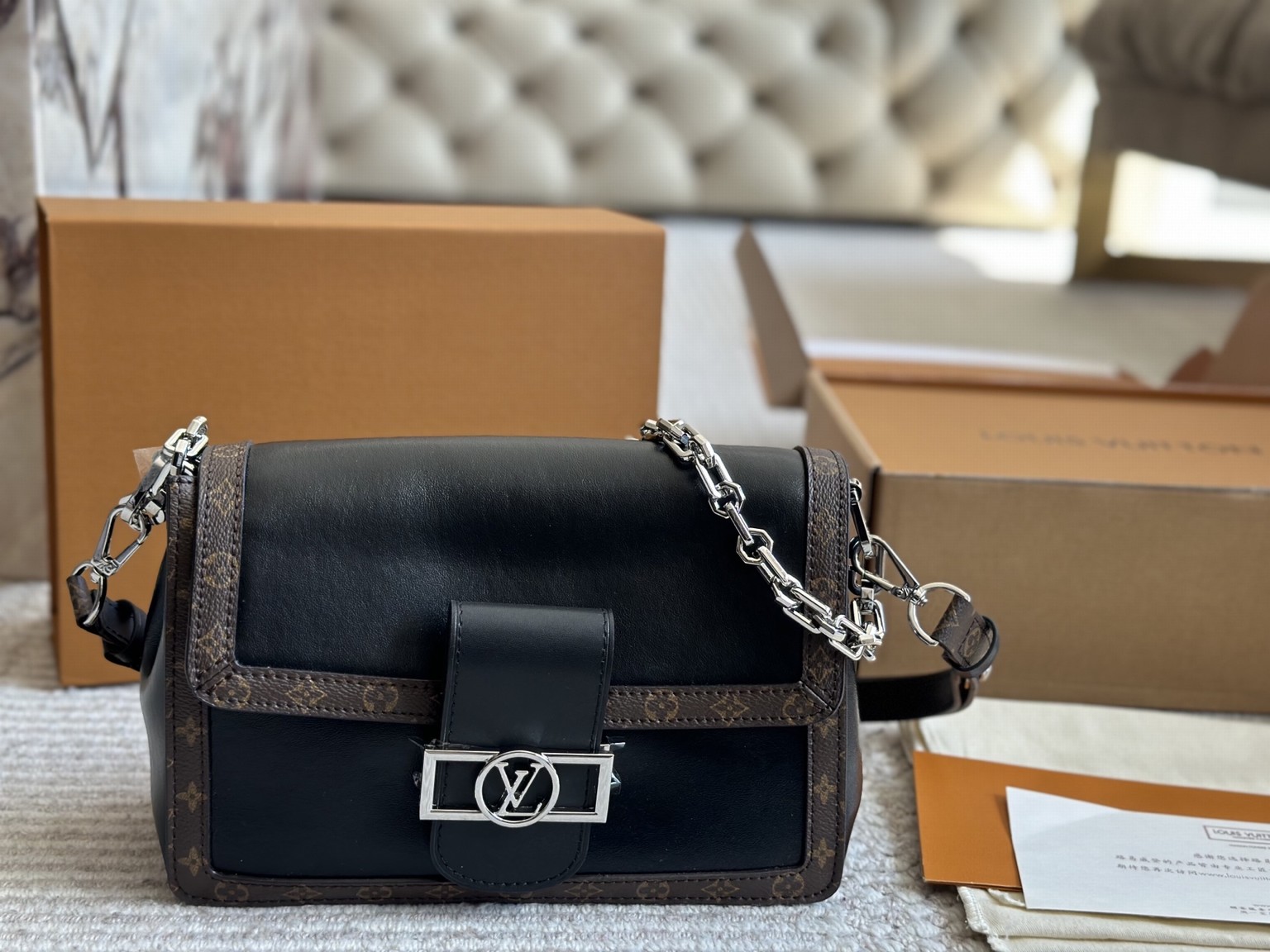 Louis Vuitton Dauphine Soft Monogram & Calf Leather Unisex Shoulder Bag