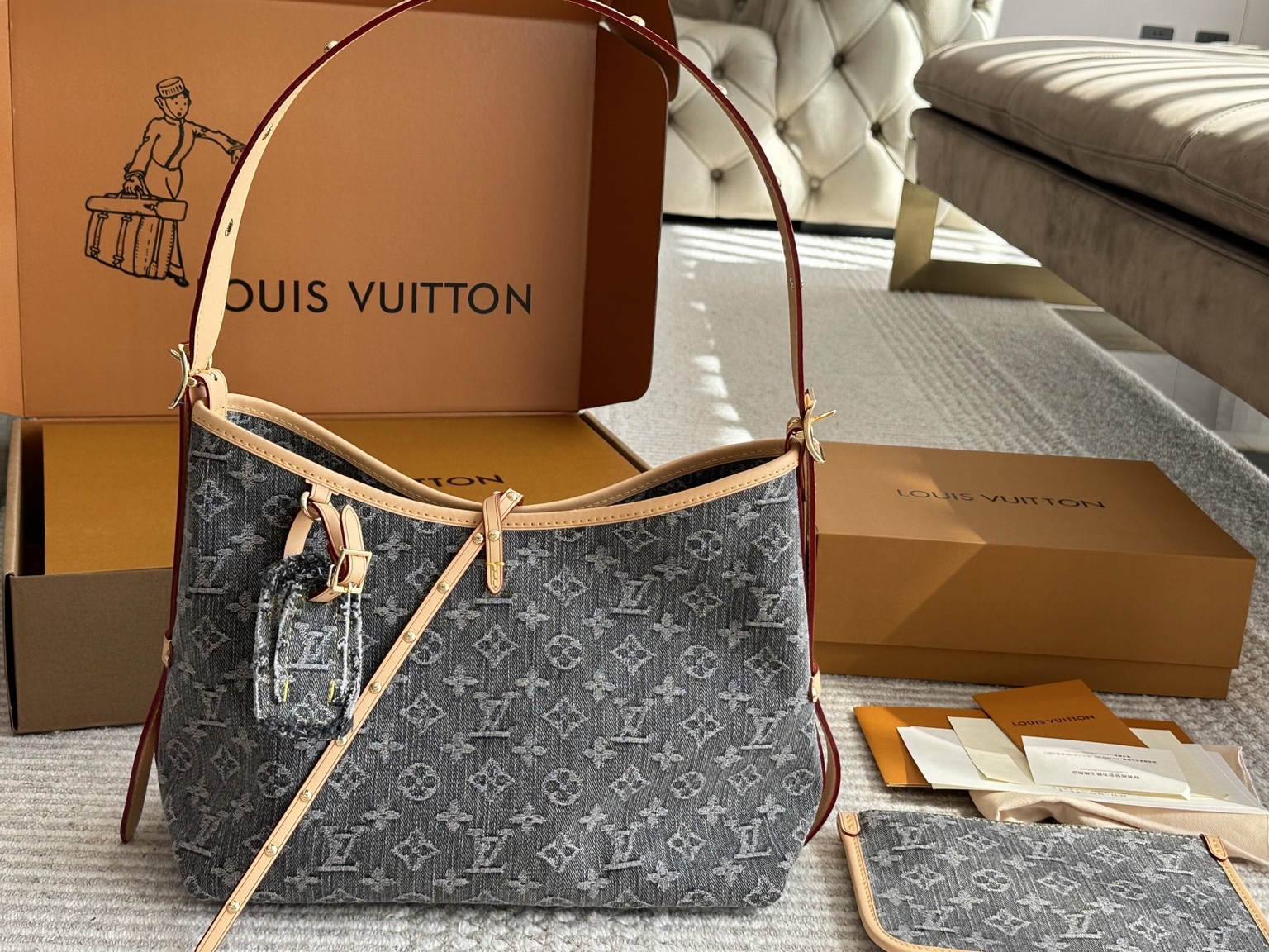 Louis Vuitton Limited Edition Denim Carryall Mm, Iconic Lightness, Unstoppable Edge
