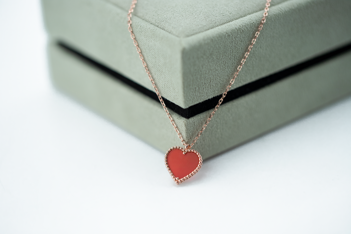 Love's First Blush Heart Pendant Necklace
