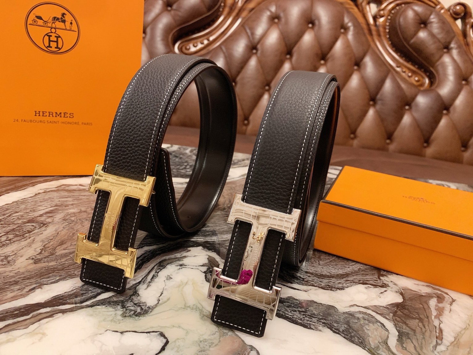 Hermes Double-sided Leather Belt, Timeless Craftsmanship, Modern Edge