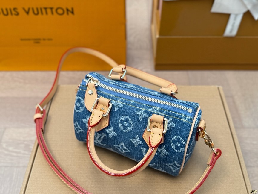 Louis Vuitton Speedy Nano Denim Pillow Bag, Mini Size, Maxi Impact, New Adjustable & Detachable Strap