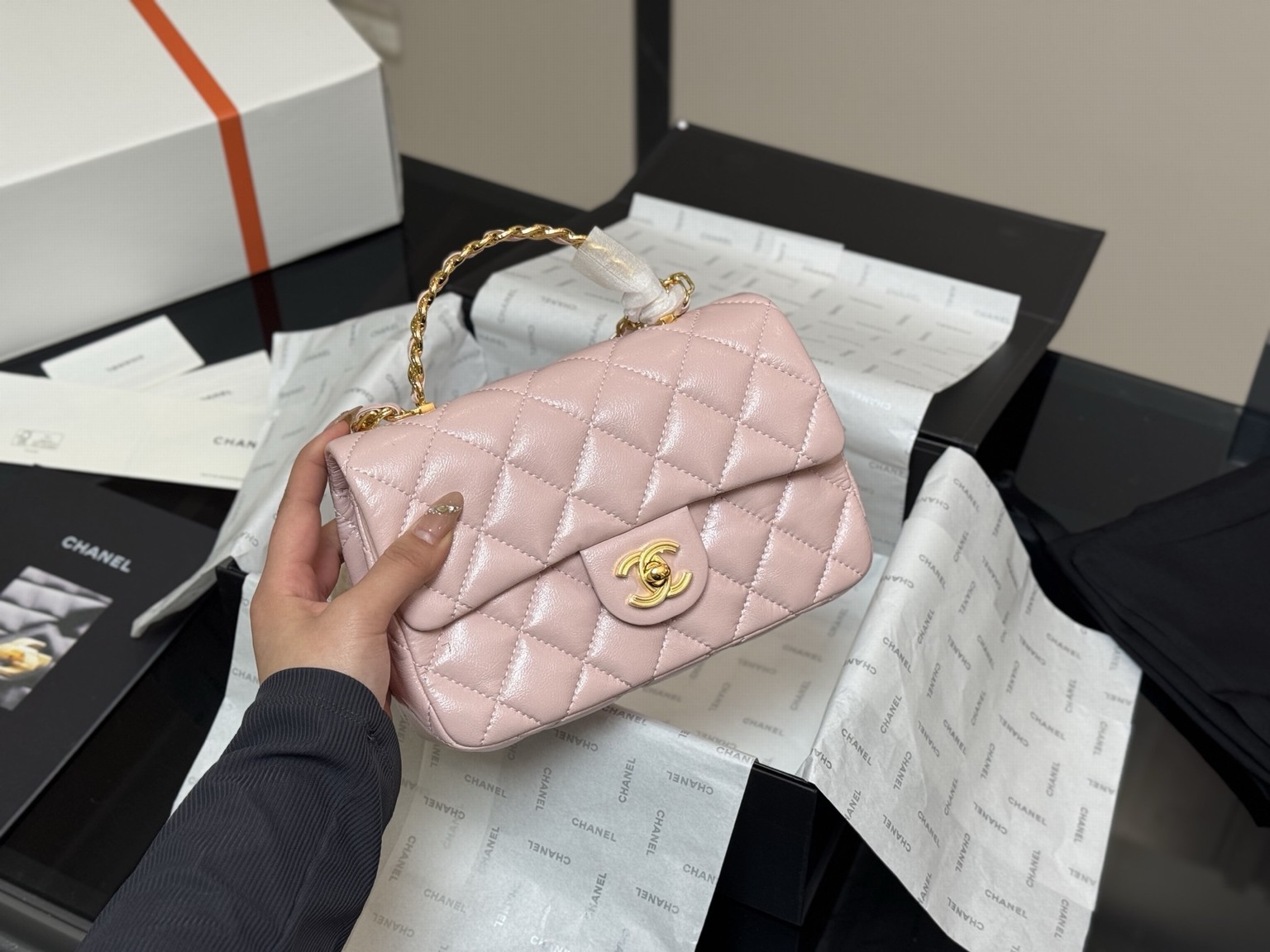 Chanel 23s Mini Classic Flap With Top Handle, Dual Carry Charm – Pair The Iconic Interwoven Chain Strap (adjustable For Crossbody Or Shoulder Wear) With The Elegant Top Handle For Versatile Styling.