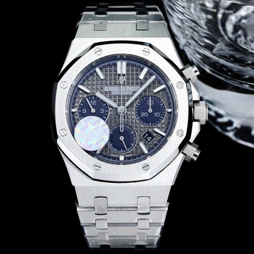 Audemars Piguet Royal Oak Chronograph 26331st.oo.1220st.01, Genuine 7750 Chronograph Caliber, Iconic Blue grande Tapisserie Guilloché With Rhodium Subdials
