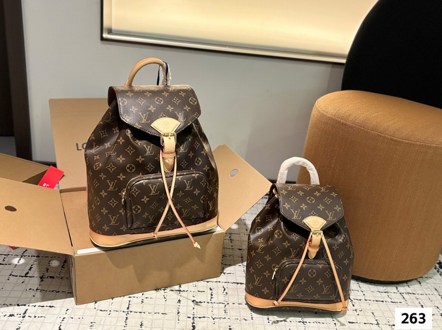 Lvmontsouris Bb Backpack, Constructed With Monogram Coated Canvas, Complemented By Cowhide Trims And A Fabric Lining, It Combines Durability With Luxury.