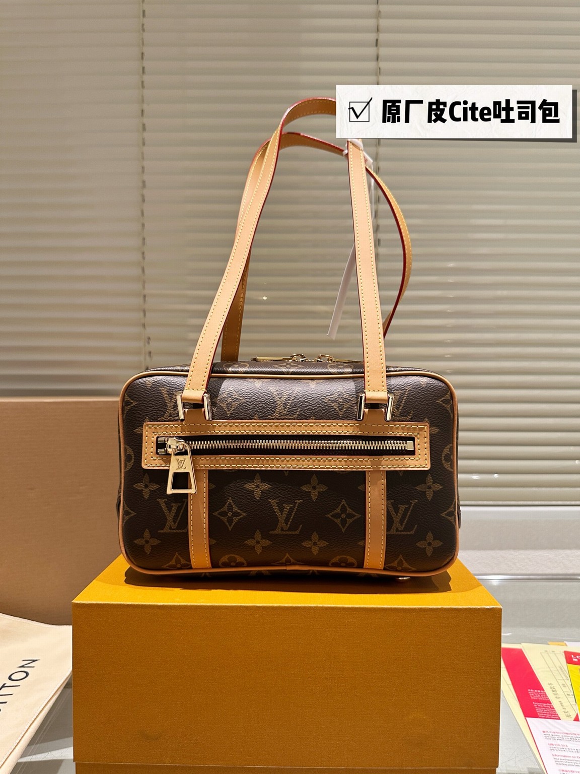 Lv Cite Toast Bag, All-steel Hardware With Scanable Chip, The Iconic Smiling Mouth Satchel (small Vintage Revival)