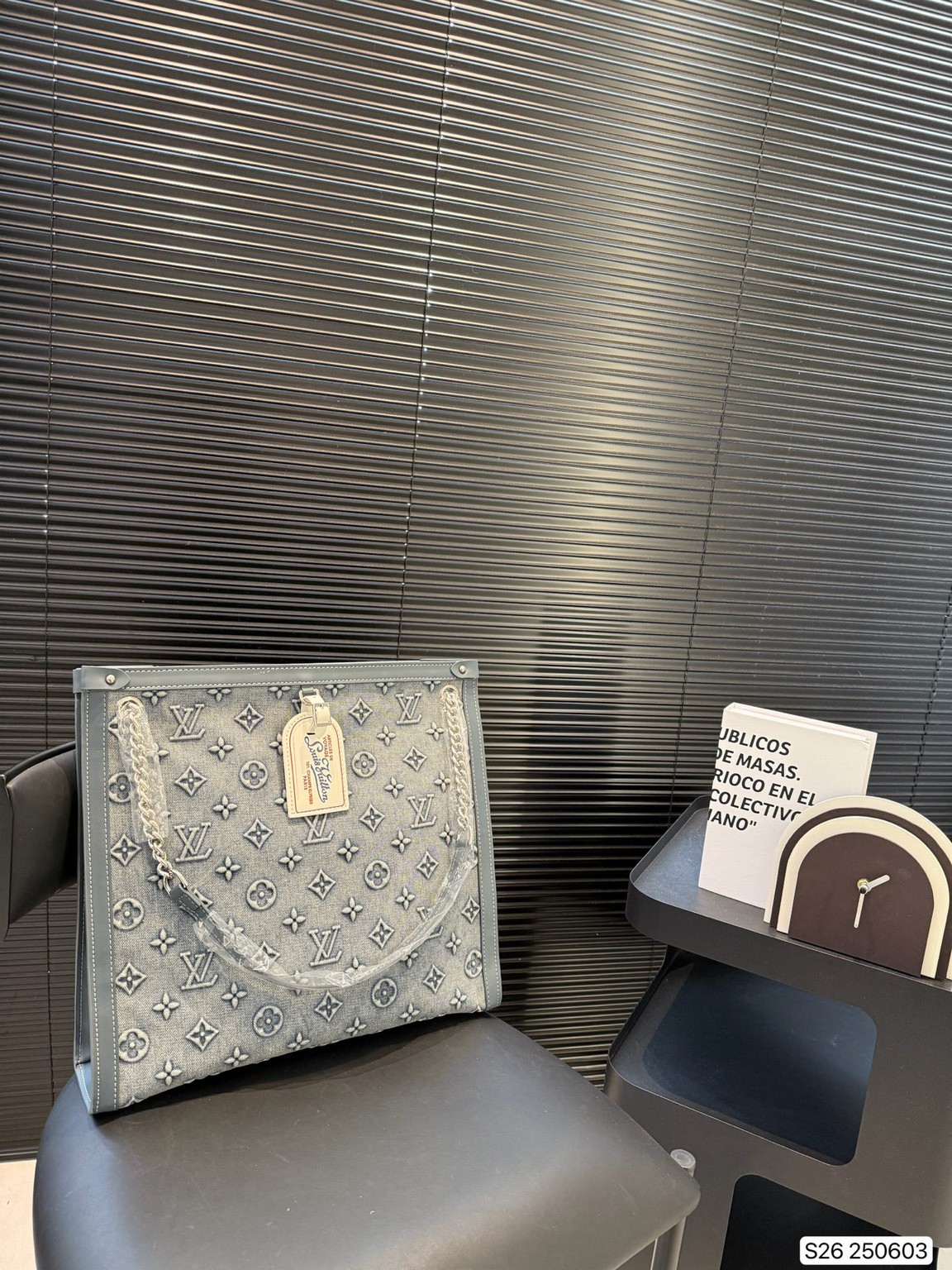 Louis Vuitton Damier Denim Tote, Clean Lines And Structured Damier Denim Canvas Project Runway-ready Polish.