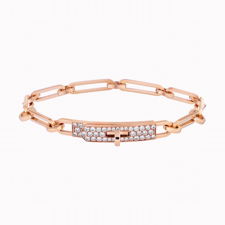 V-gold Hermès Kelly Chaîne Bracelet, The Kelly Bag's Turnlock Clasp Is Itself A Piece Of Exquisite Jewelry.