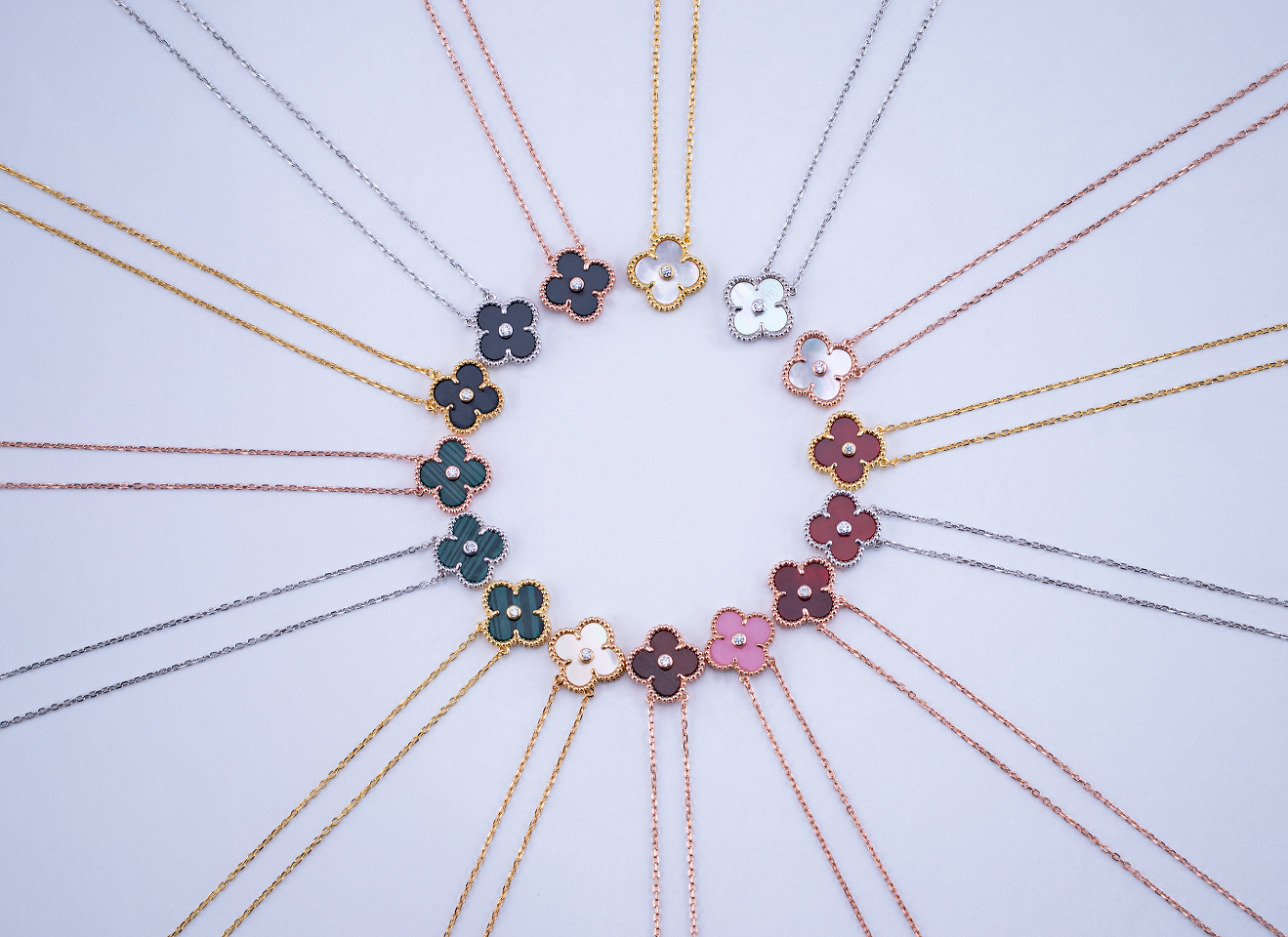 Van Cleef & Arpels Inspired Lucky Clover Necklace With Diamanté Embellishments, Crafted From Premium German-imported 925 Sterling Silver, This Necklace Undergoes A Five-layer Vacuum Plating Process With Thick Gold Coating