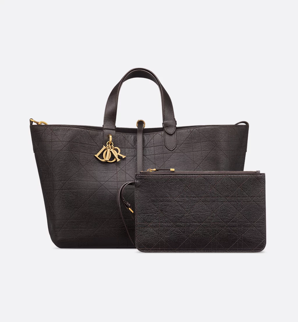 Dior Replica Large Toujours Bag Chocolate Brown Flat Macrocannage Shiny Grained Calfskin | Dior