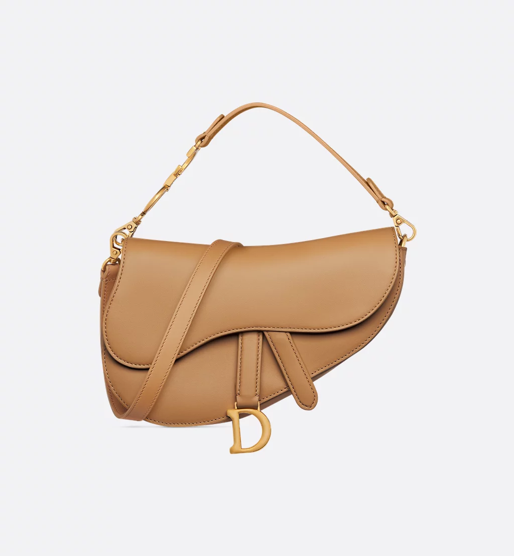 Dior Small Saddle Multicarry Bag With Strap Light Gold-tone Vintage Smooth Calfskin | Dior